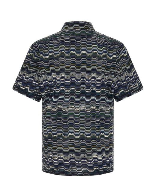Missoni Black Zigzag Polo Shirt for men