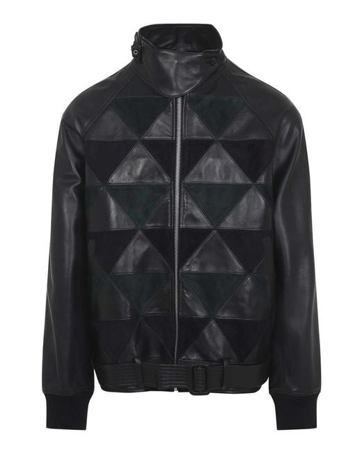 Lanvin Black Intarsia Bomber Jacket for men