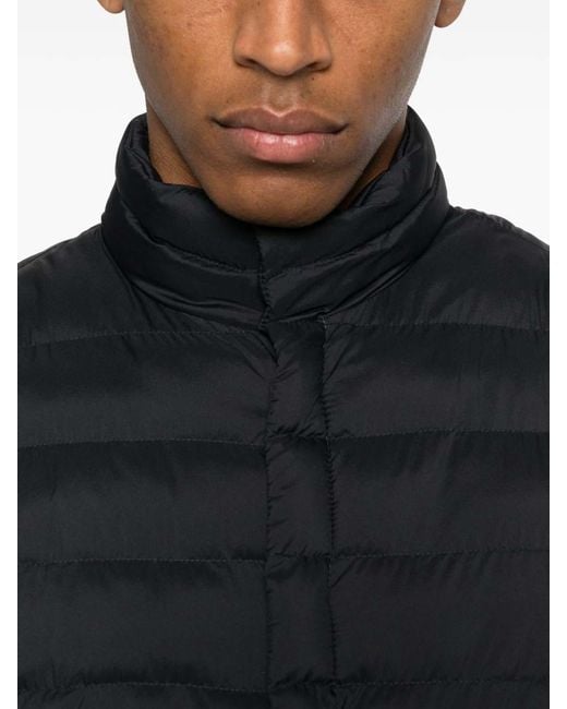Herno Black Recycled Nylon Microfibre Padded Vest for men