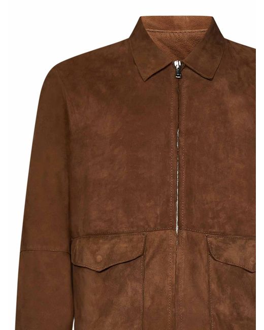 Franzese Collection Brown Bomber Jacket Handmade for men
