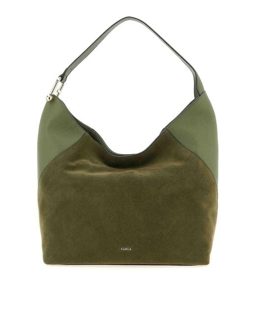 Furla Green Lara Large Shoulder Bag