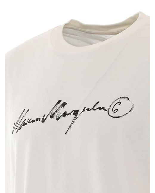 MM6 by Maison Margiela White Overdyed T-Shirt for men
