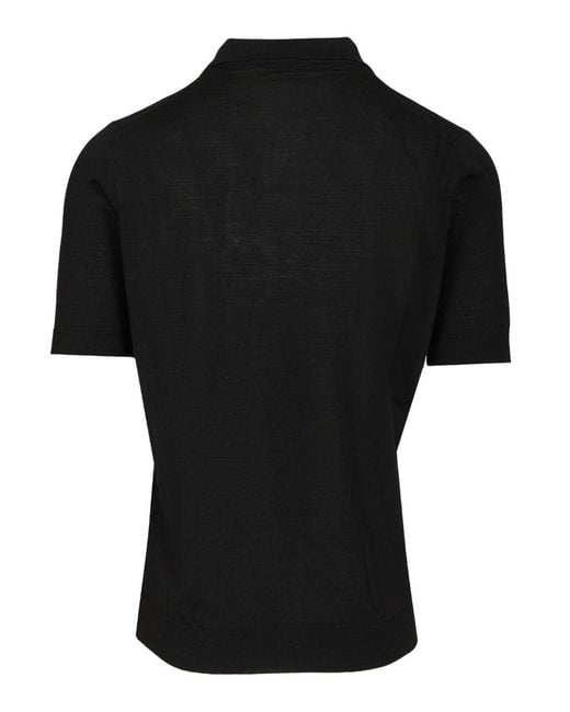 FILIPPO DE LAURENTIIS Black Wool Polo Shirt for men