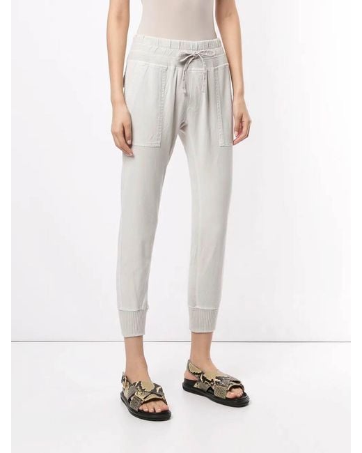 James Perse White Mixed Media Pant