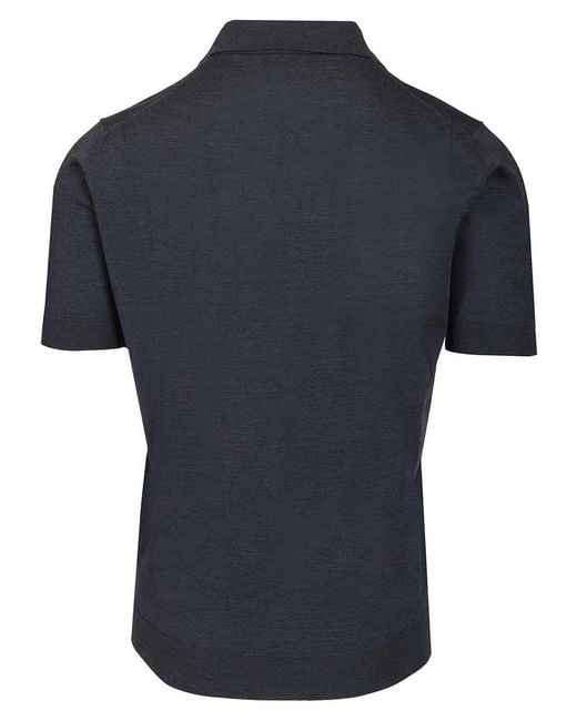 FILIPPO DE LAURENTIIS Blue Wool Polo Shirt for men