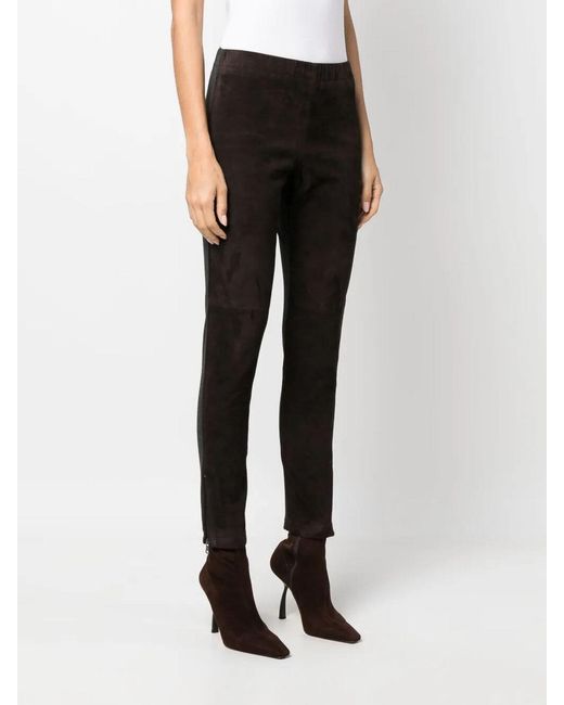 P.A.R.O.S.H. Black Leather Jersey Leggings