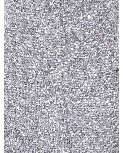D. EXTERIOR Gray Soft Sequins Straight Skirt