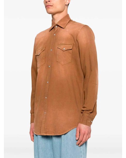 Sartorio Napoli Brown 'Texas' Shirt for men