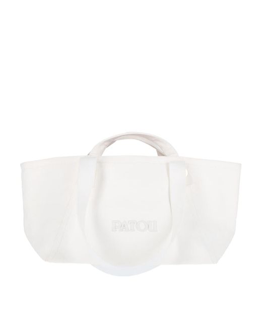 Patou White Large Trapezio Tote Bag