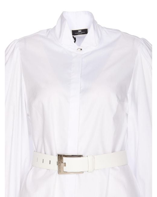 Elisabetta Franchi White Shirt Dress