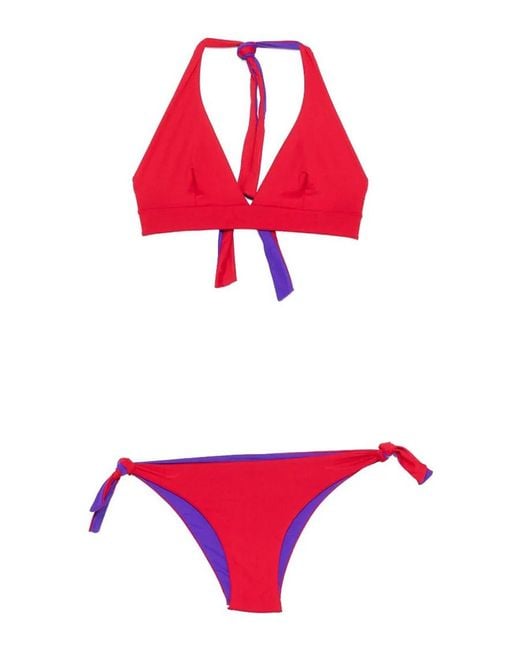 Fisico Red Reversible Bikini Set