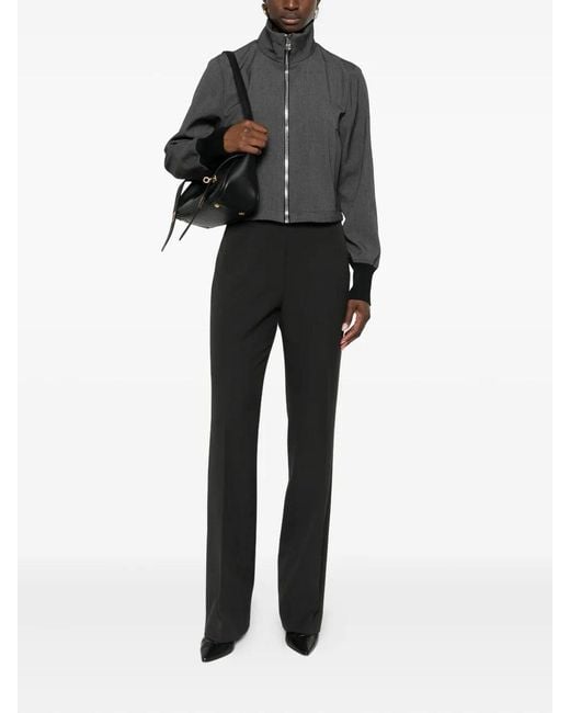 Pinko Black Cropped Bomber Jacket