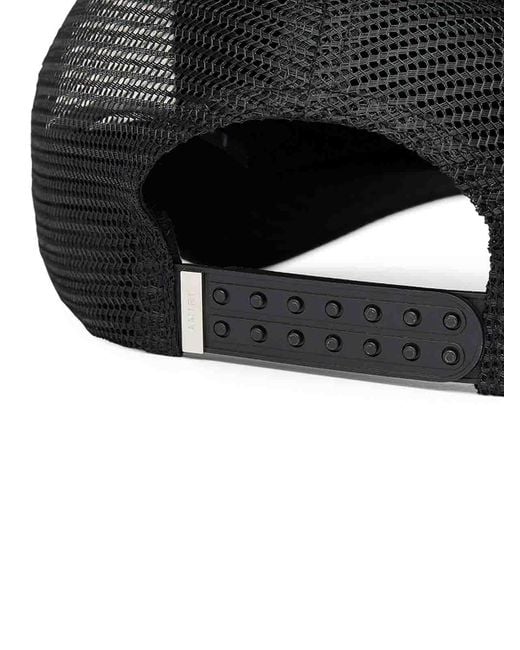 Amiri Black Core Logo Trucker Cap for men