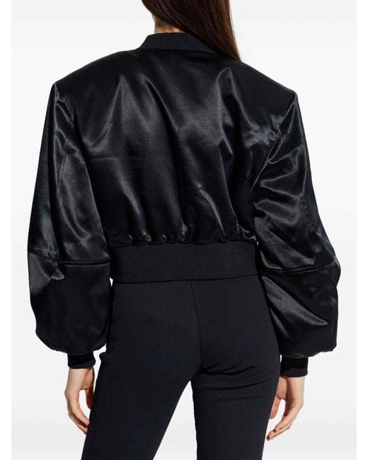 The Attico Blue Satin Bomber Jacket