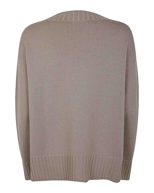 Drumohr Brown Long Sleeves Crew Neck Oversized Sweater