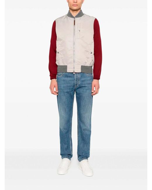 Brunello Cucinelli Natural Bomber Jacket for men