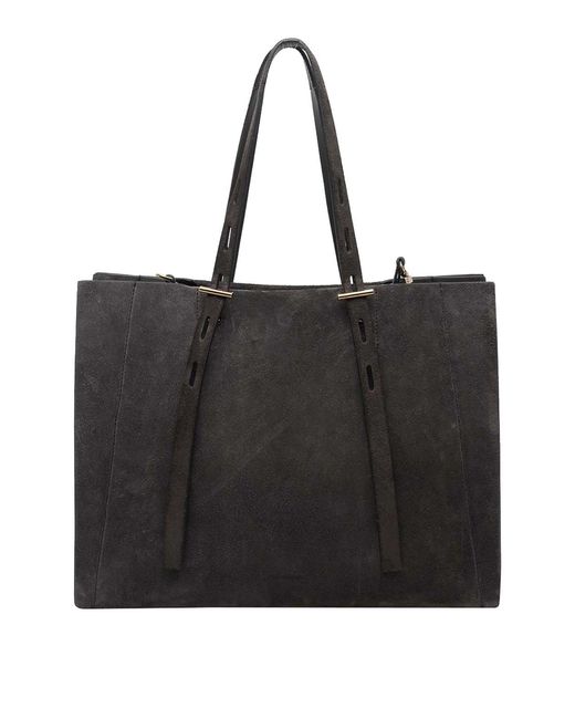 MINOBOSSI Black Moro Suede Paulette Tote Bag