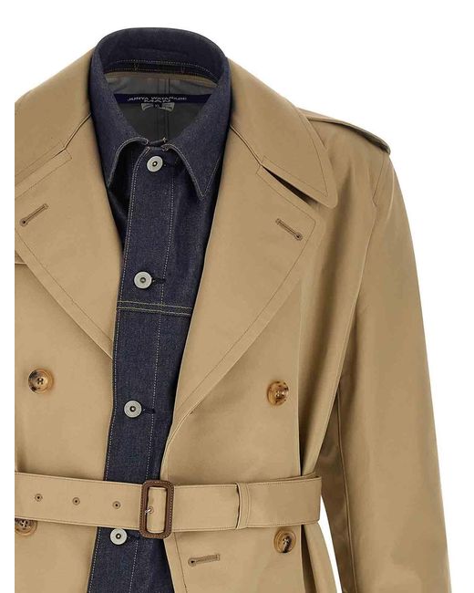 Junya Watanabe Natural Denim Insert Trench Coat for men