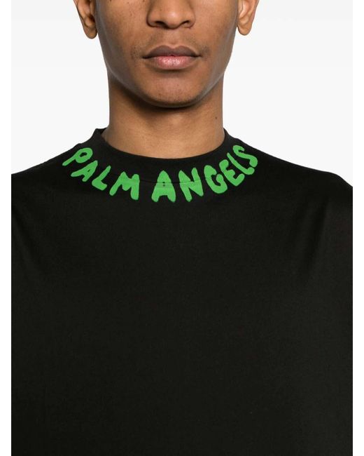 Palm Angels Black Seasonal Logo T-shirt for men