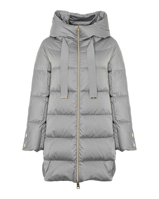 Herno Gray A-Shape Satin Jacket