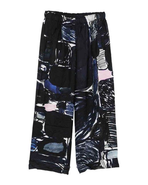 Daniela Gregis Blue Silk Pajama Trousers