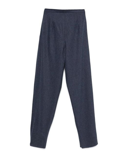 Emporio Armani Blue Straight-Leg Trousers