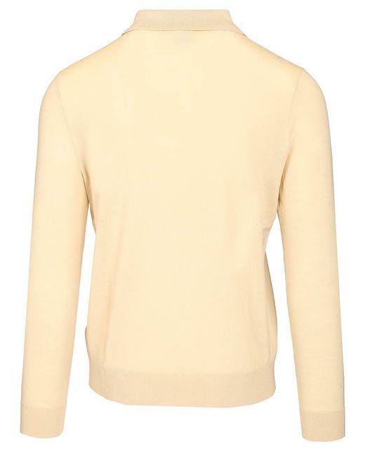 Paul Smith Natural Long-Sleeved Polo Shirt for men