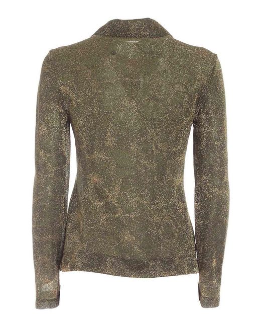 Vivetta Green Lurex Polo Shirt