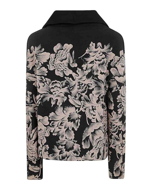 Ibrigu Black Double Print & Embroidered Jacket