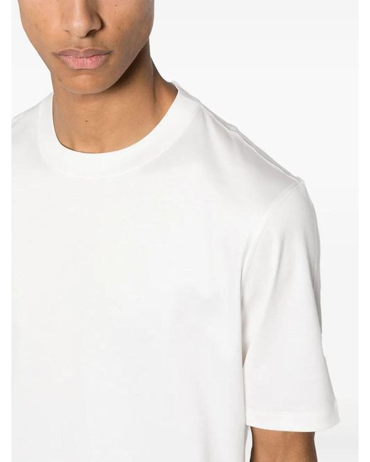 Brunello Cucinelli White Crewneck Short-Sleeved T-Shirt for men
