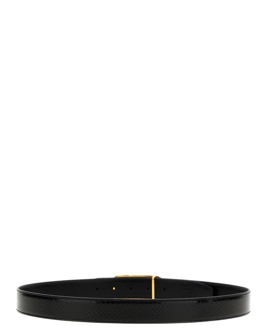 Tom Ford White Reversible Belt Logo for men