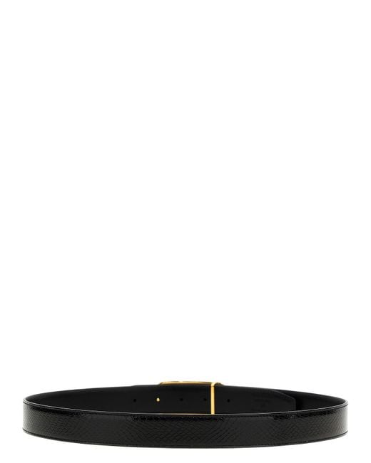 Tom Ford White Reversible Belt Logo for men