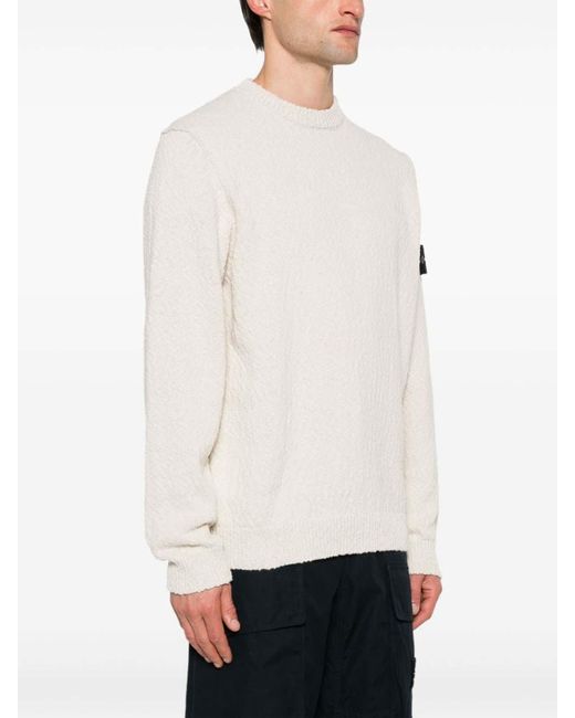 Stone Island White T-shirt With Patch for men
