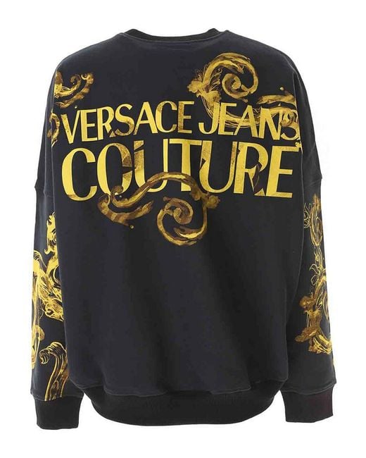 Versace Jeans Couture Black Watercolor Baroque Sweatshirt