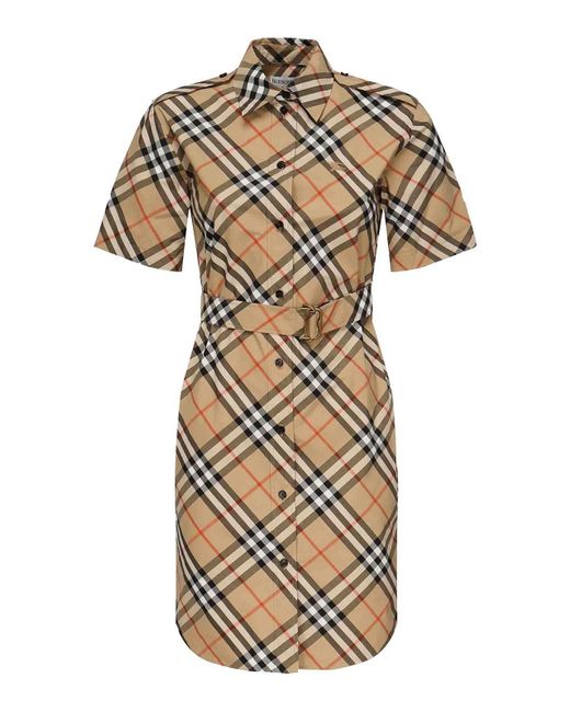 Burberry Women's Natural Check Cotton Shirt Dress