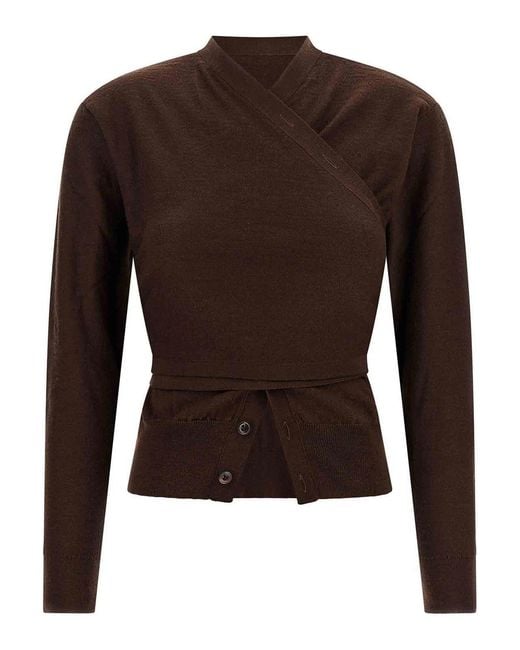 Lemaire Brown Trompe L'Oeil' Effect Cardigan