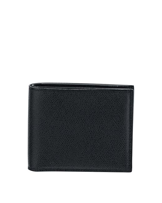 Valextra Black Card Case In Smoke Grained With V Cut for men