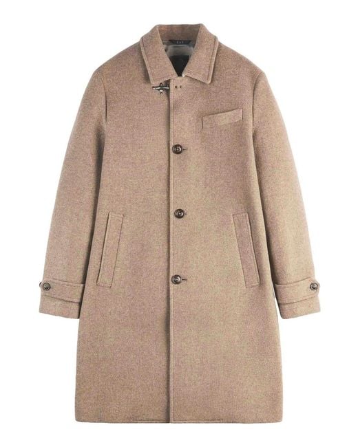Fay Natural Easy Coat With Hook for men