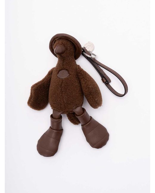 Moncler Brown Duck Key Ring for men