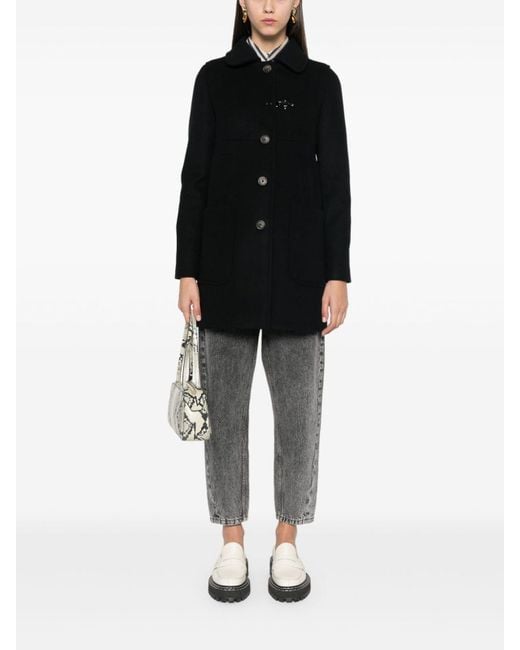 Fay Black Wool And Cashmere Coat