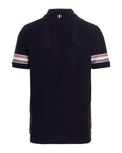 Thom Browne Blue Rwb Polo Shirt for men