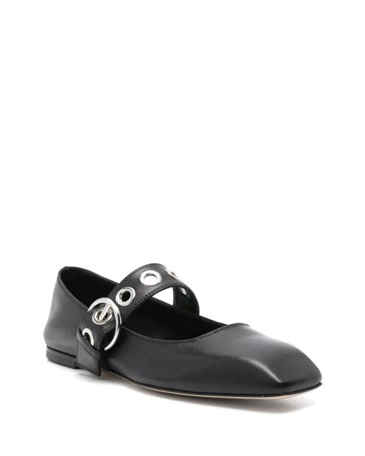 Aeyde Black Uma Eyelet Nappa Leather