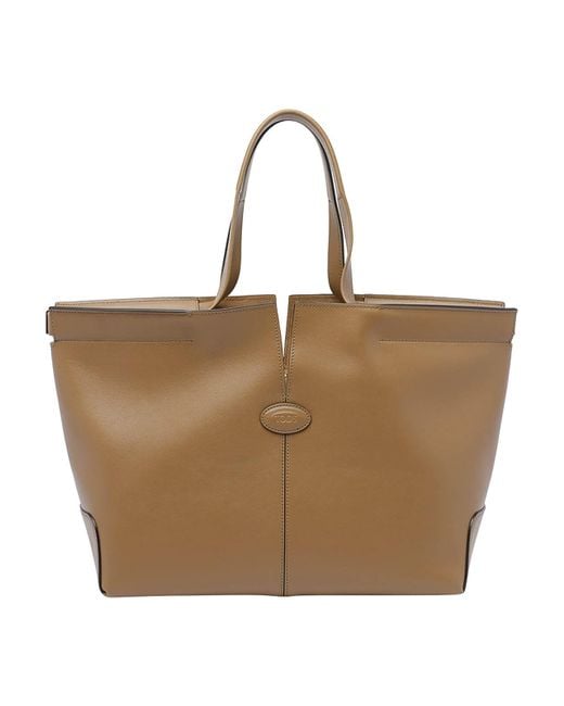 Tod's Natural Tods Di Bag Folio Small Medium Bag