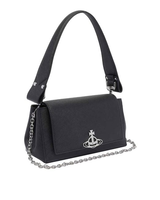 Vivienne Westwood Black Medium Hazel Shoulder Bag