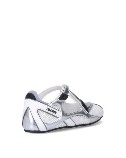 The Attico White Ballerina Flat Floor 01