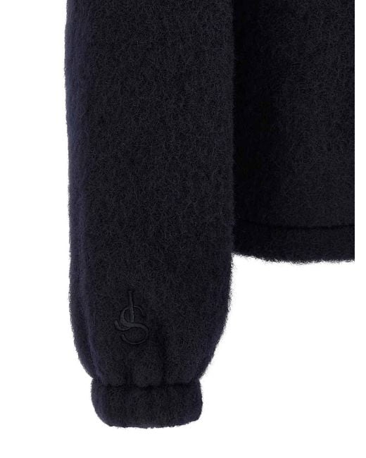 Jil Sander Blue Zipped Sweatshirt for men