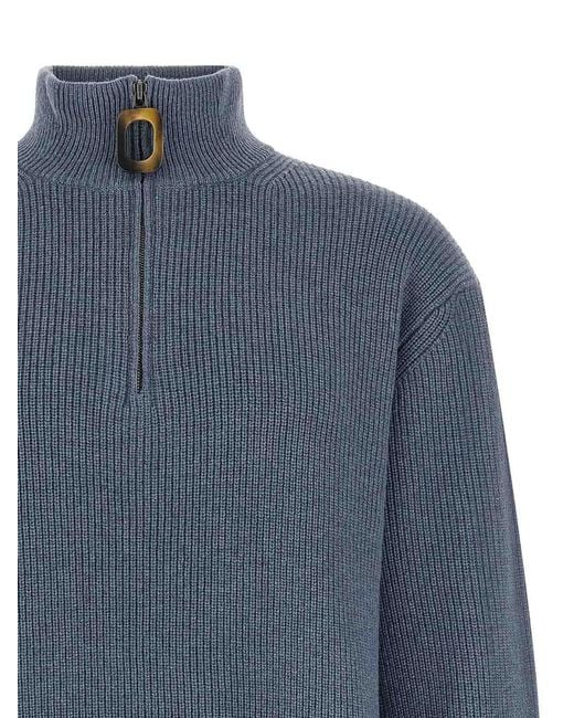 J.W. Anderson Blue Half-Zip Sweater for men