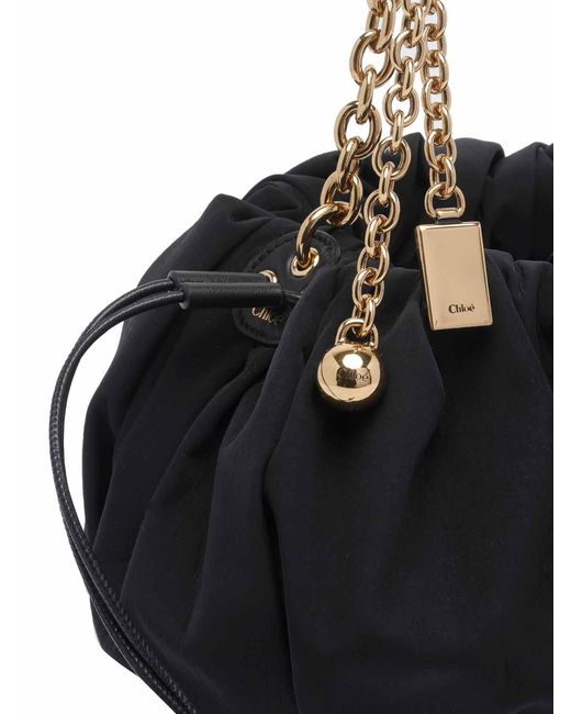 Chloé Black Pliss Shoulder Bag