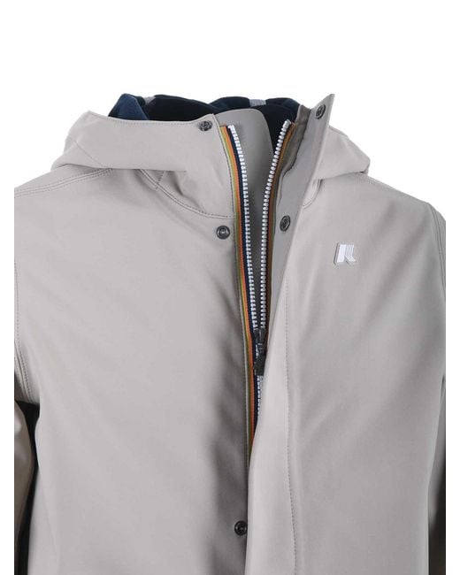 K-Way Gray 3-Layer Nylon Jacket for men