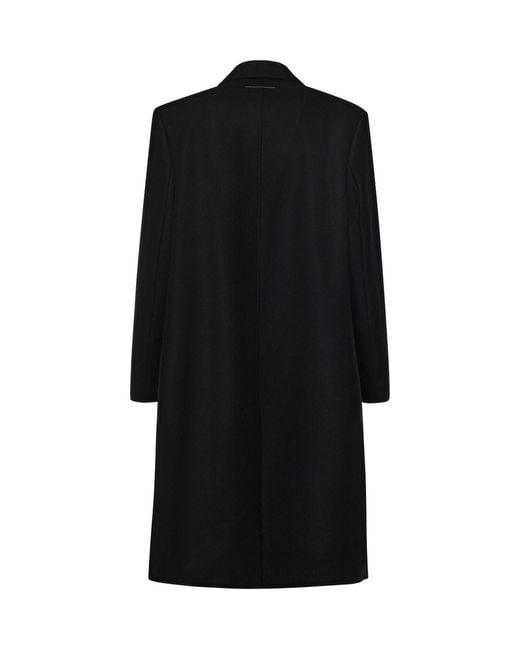 MM6 by Maison Margiela Black Single-Breasted Wool Felt Coat for men